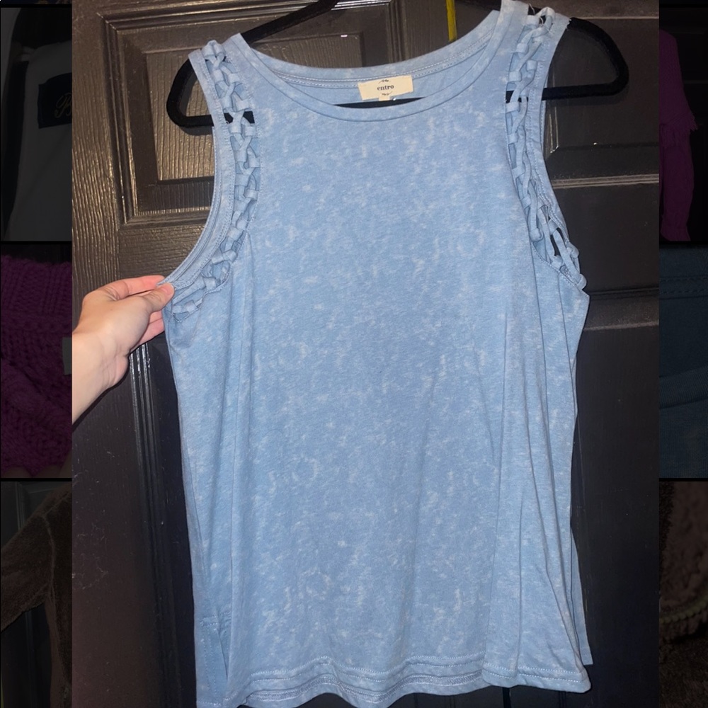 Braided sleeve tank top